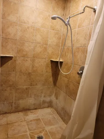 a bathroom with a shower
