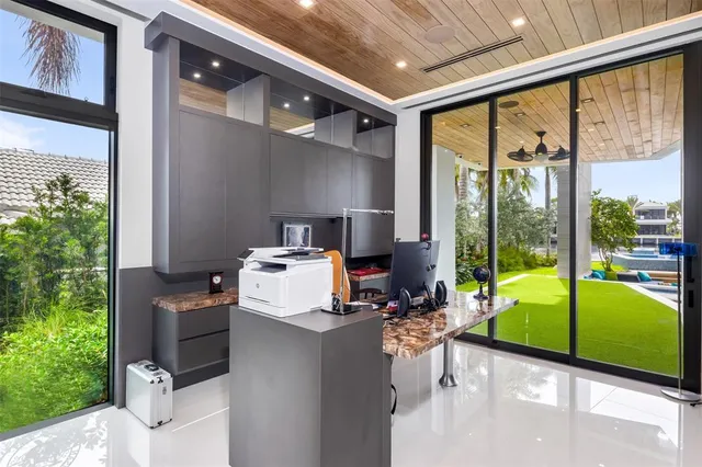 a bathroom with a bathtub and a toilet