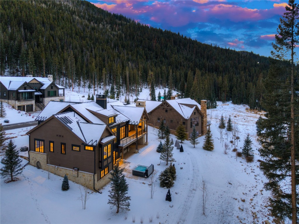 90 West Trade Court Keystone, CO 80435 - Photo 11 of 50 an aerial view of a house with swimming pool and trees in the background