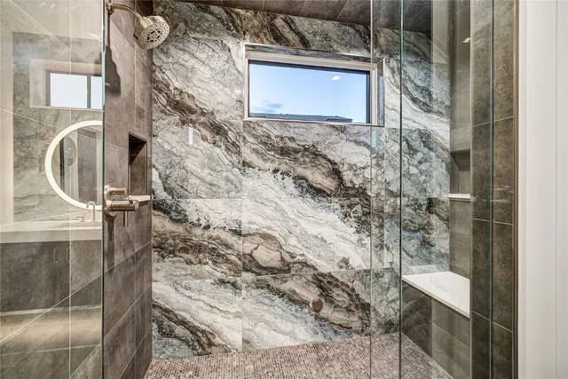 a bathroom with a shower