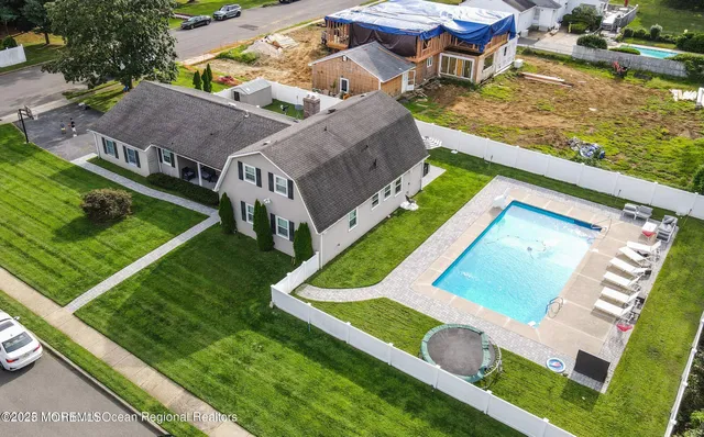 an aerial view of a house