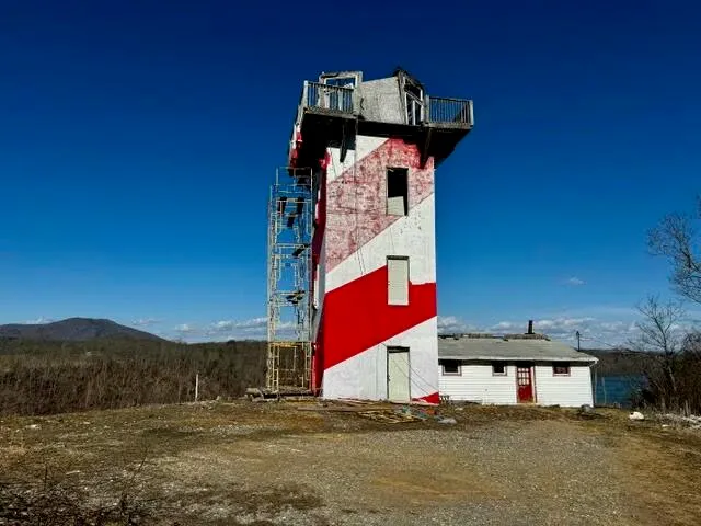 a view of a lake with a mountain