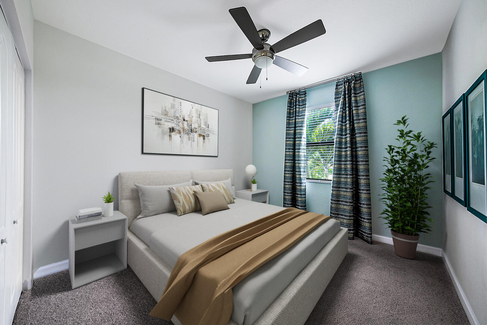 13076 Anthorne Lane Boynton Beach, FL 33436 - Photo 22 of 36 a bedroom with a large bed and a large window