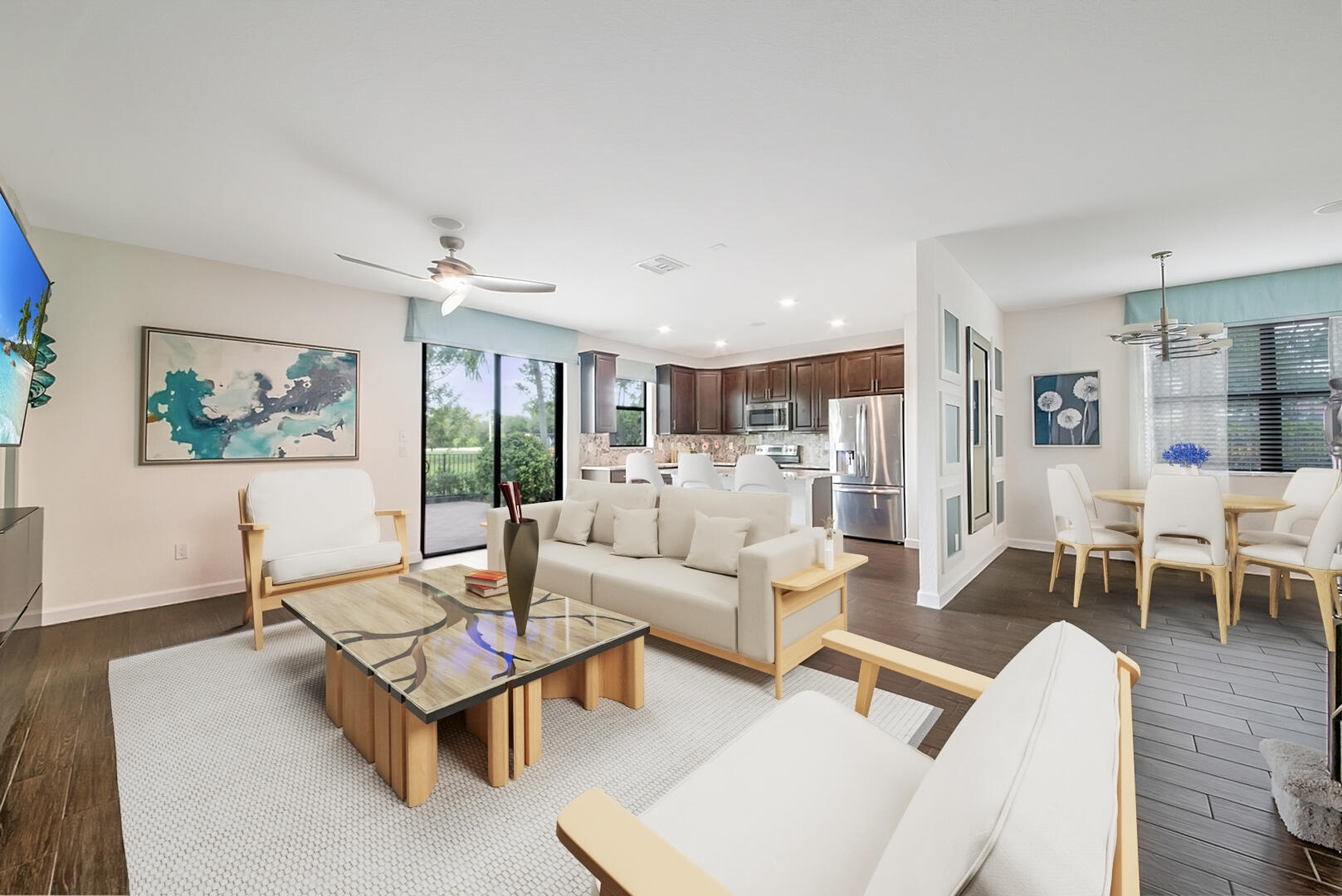 13076 Anthorne Lane Boynton Beach, FL 33436 - Photo 35 of 36 a living room with furniture a table and a large window