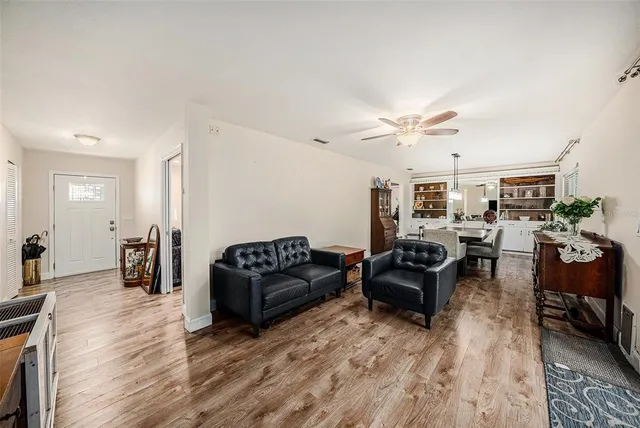 a living room with furniture