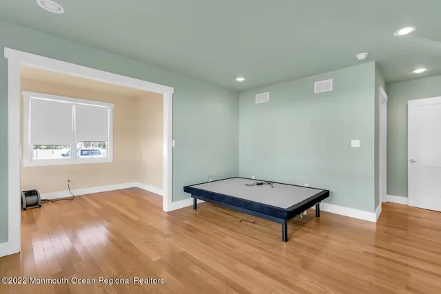 a living room with a table