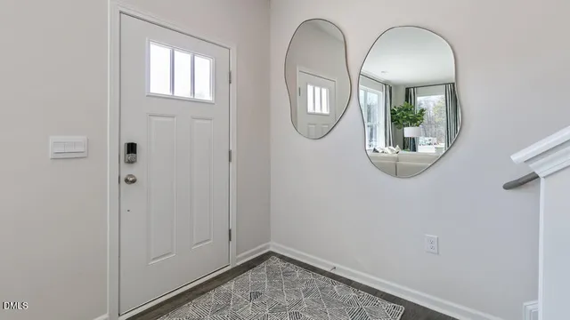 a view of a mirror on the wall