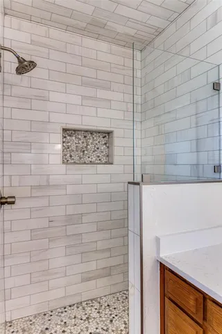 a bathroom with a shower
