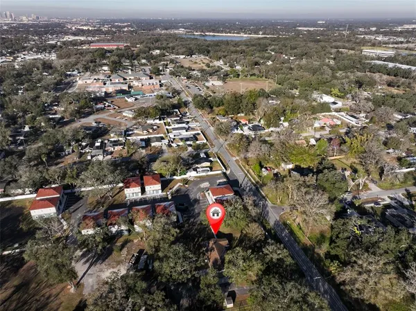 an aerial view of multiple house