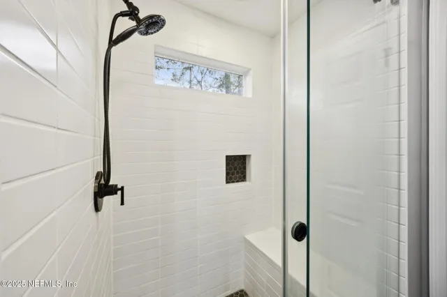 a bathroom with a shower