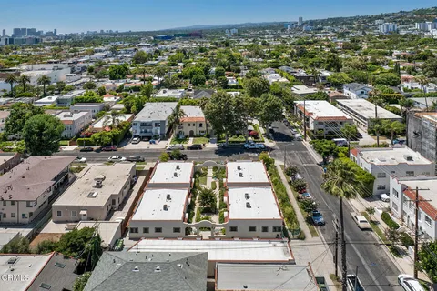 an aerial view of a city