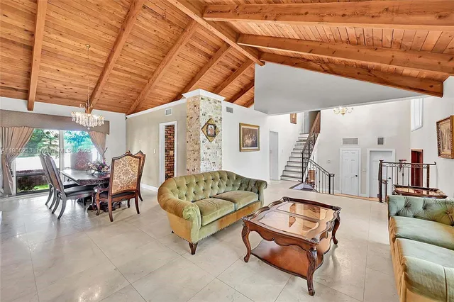 a living room with furniture