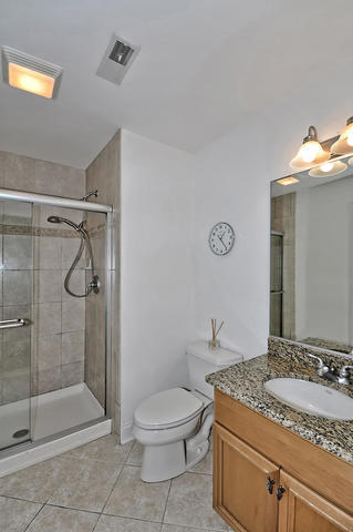 1007 Whitfield Road Northbrook, IL 60062 - Photo 22 of 27 a bathroom with a granite countertop sink a toilet and a shower
