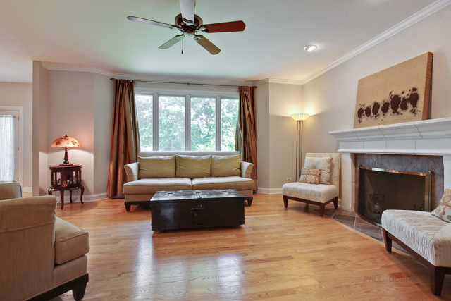 1007 Whitfield Road Northbrook, IL 60062 - Photo 8 of 27 a living room with furniture and a fireplace
