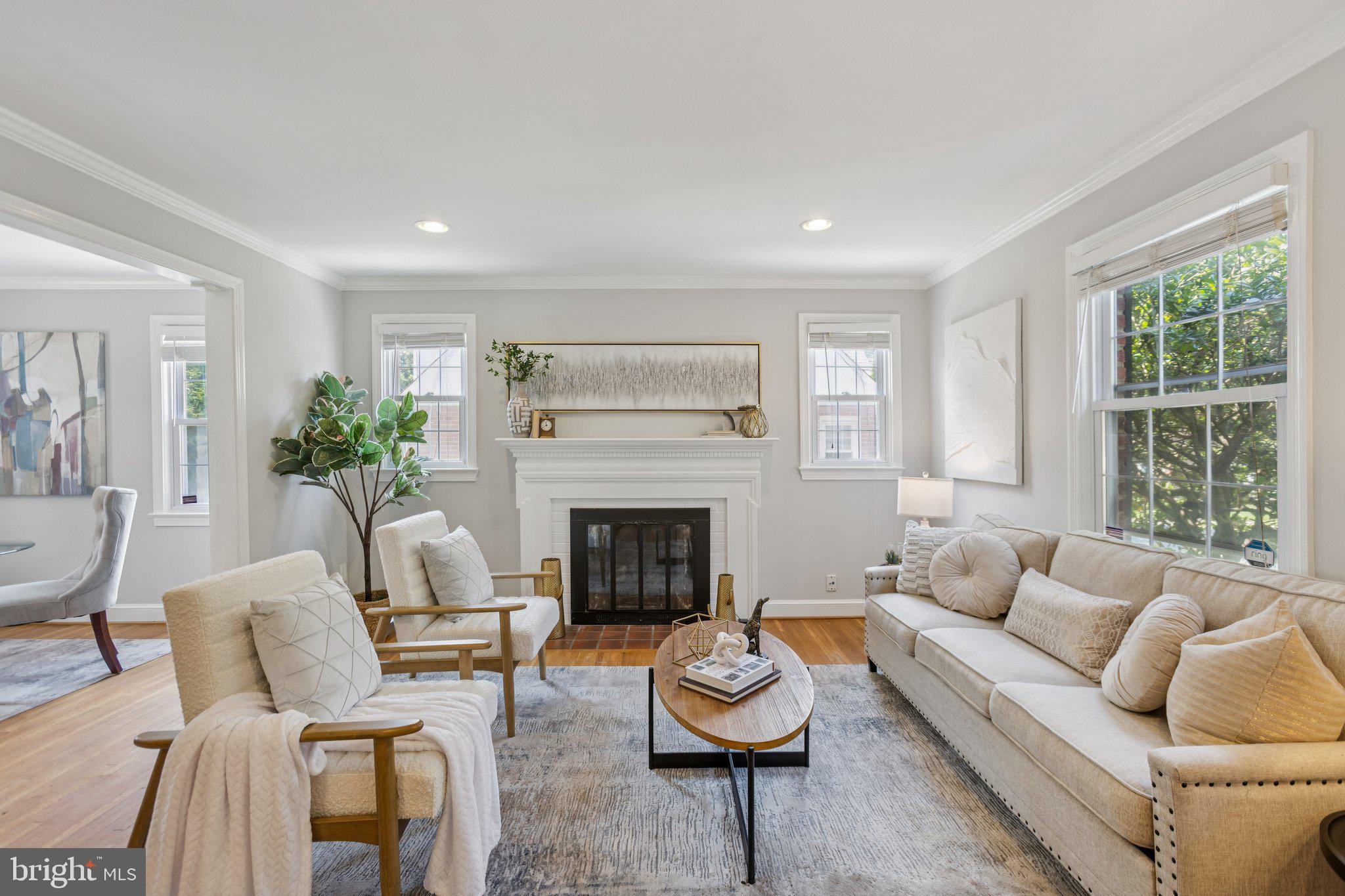 1718 Dublin Drive Silver Spring, MD 20902 - Photo 3 of 25 a living room with furniture and a fireplace