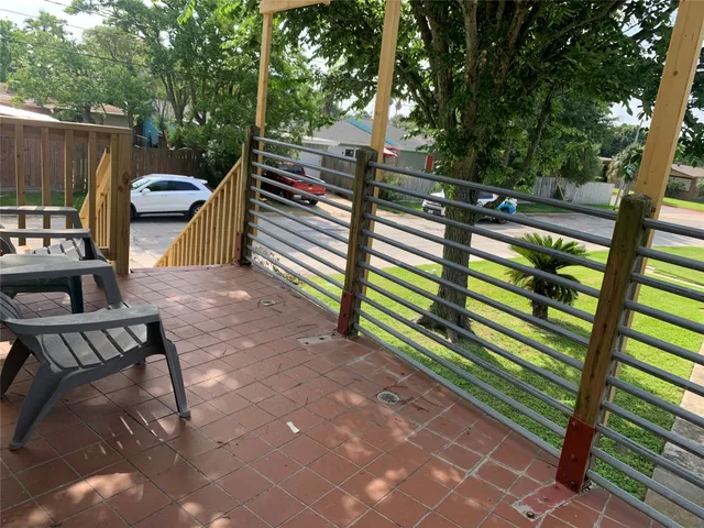 a view of outdoor space with seating