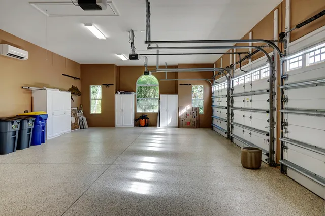 a view of a yard and an ocean