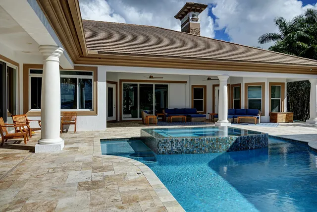 a view of a lake and a yard