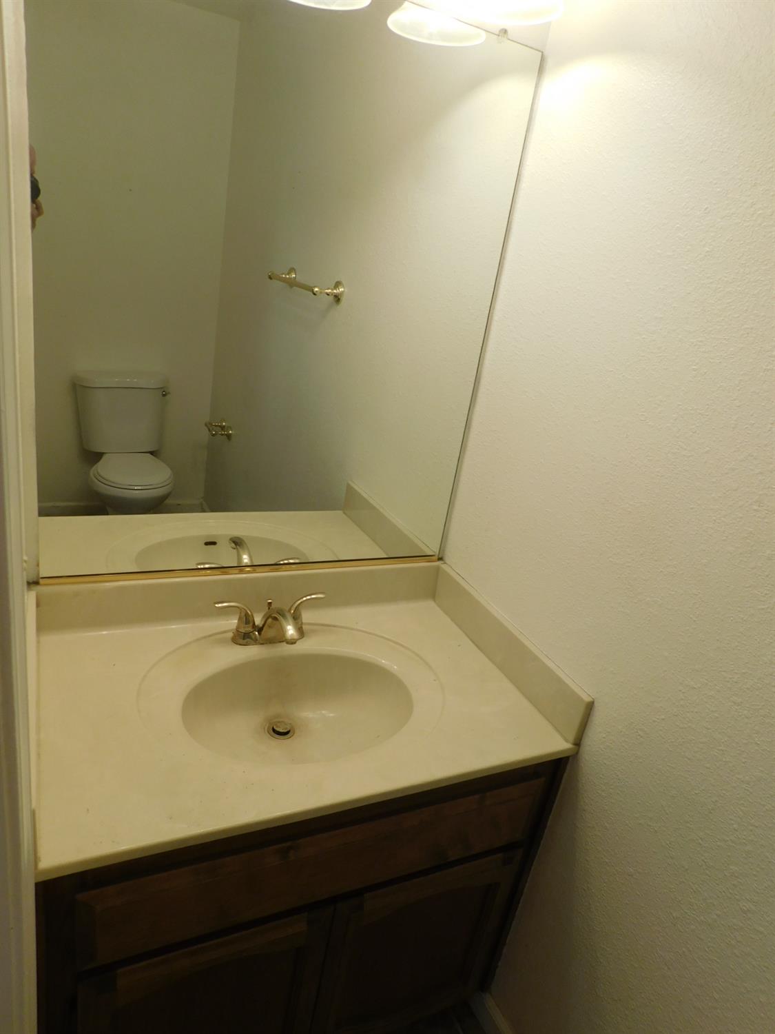 2316 Mountain Quail Way Modesto, CA 95355 - Photo 39 of 49 a bathroom with a sink and a mirror