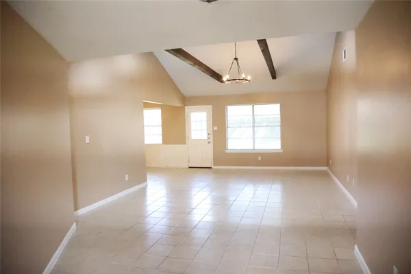 a view of a livingroom with a window