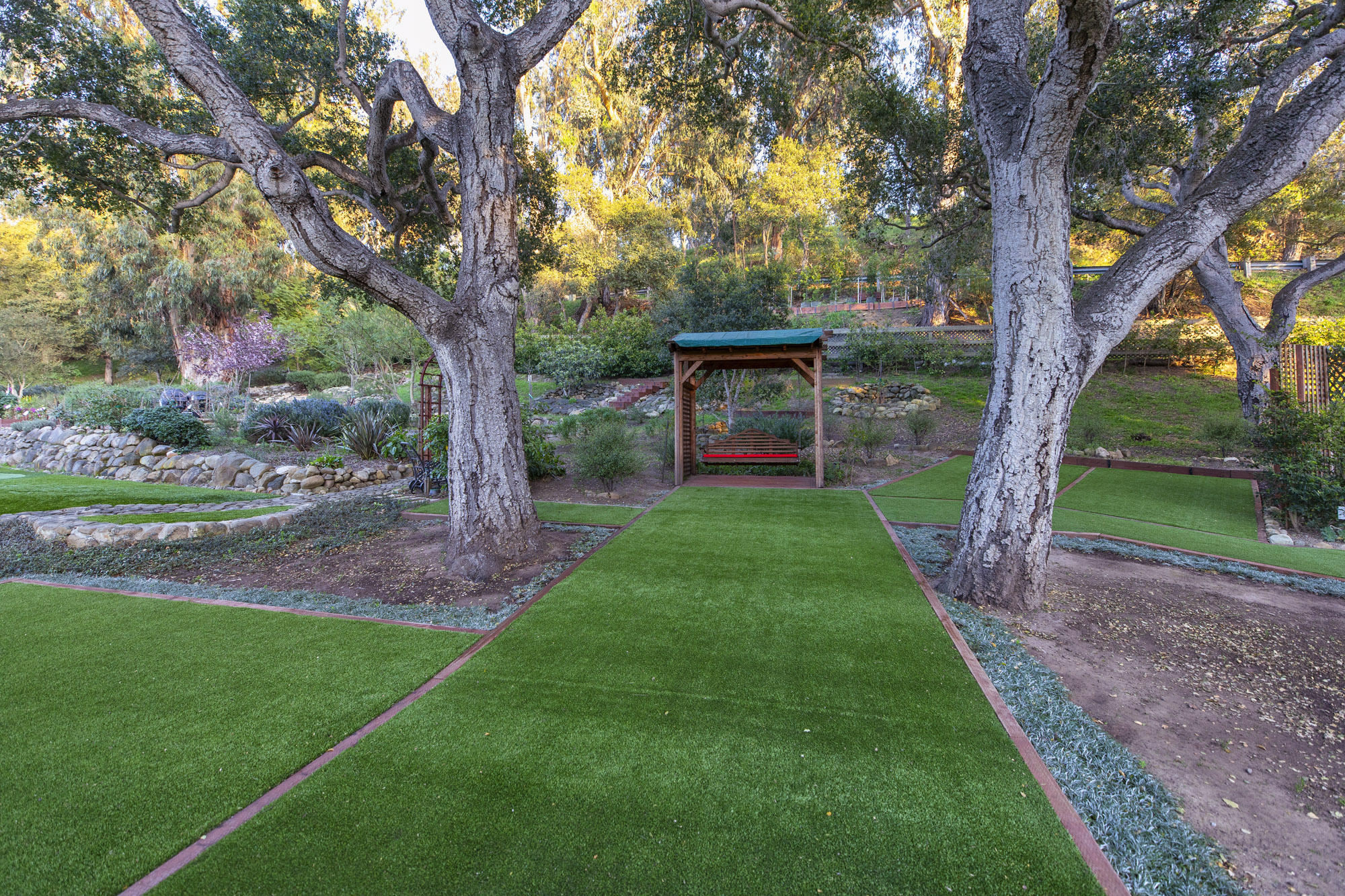 2020 Creekside Road Montecito, CA 93108 - Photo 21 of 29 Backyard w/ easy maintenace yard