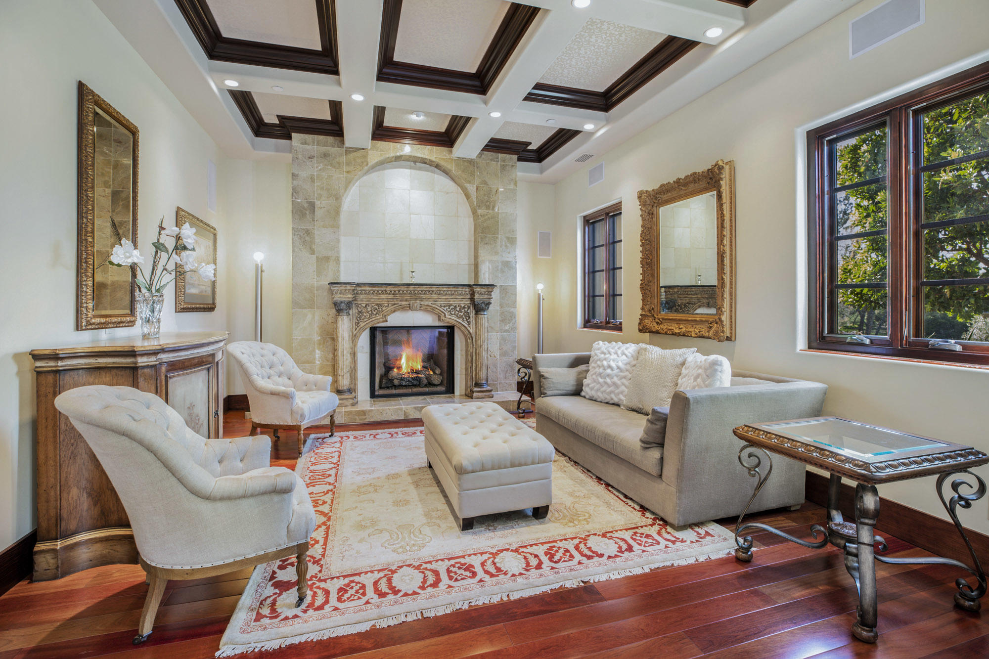 2020 Creekside Road Montecito, CA 93108 - Photo 5 of 29 Sitting Room w/ Fireplace