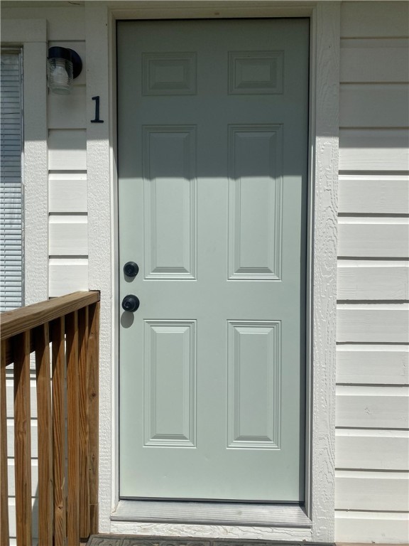 a view of front door