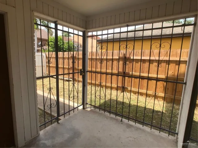 a view of wooden door