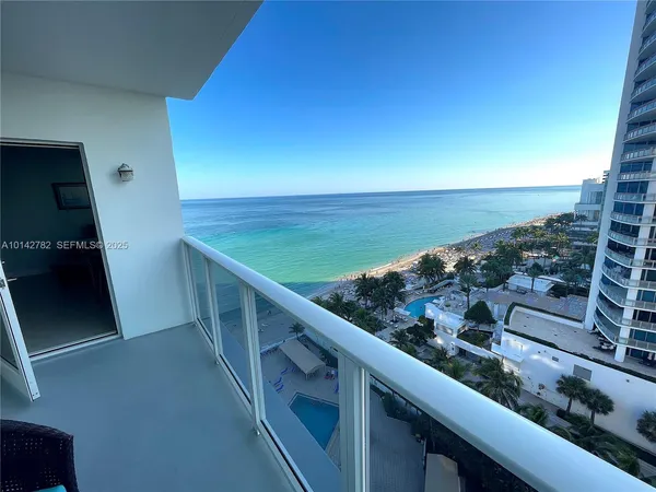 a view of balcony with ocean view