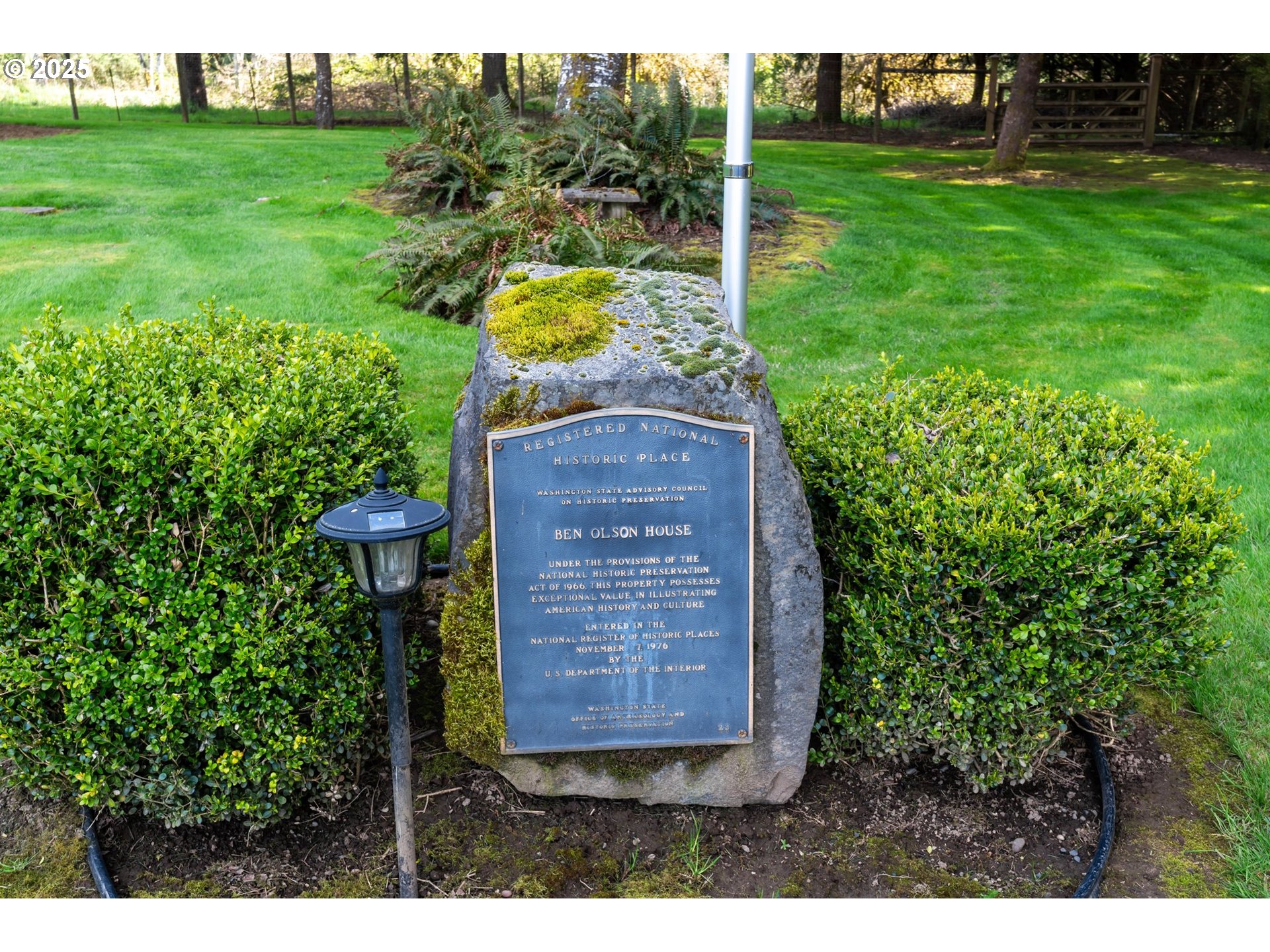 1110 D Street Vader, WA 98593 - Photo 40 of 45 a view of a backyard with fountain plants and large tree