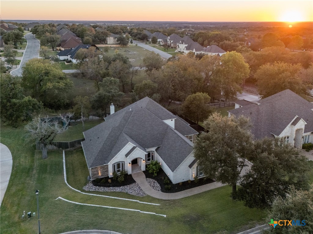 1729 Las Lomas Court Temple, TX 76502 - Photo 41 of 43 Sunset aerial with neighborhood perspective
