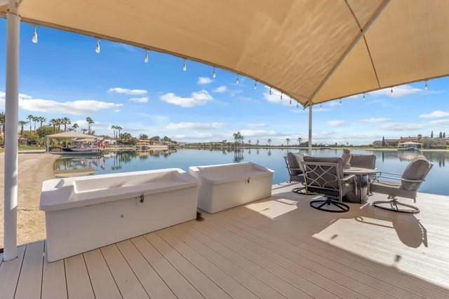 a view of a lake and a city