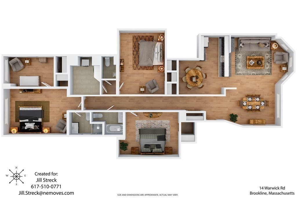 14 Warwick Road, Unit 1 Brookline, MA 02445 - Photo 27 of 29 a living room with furniture and a fireplace