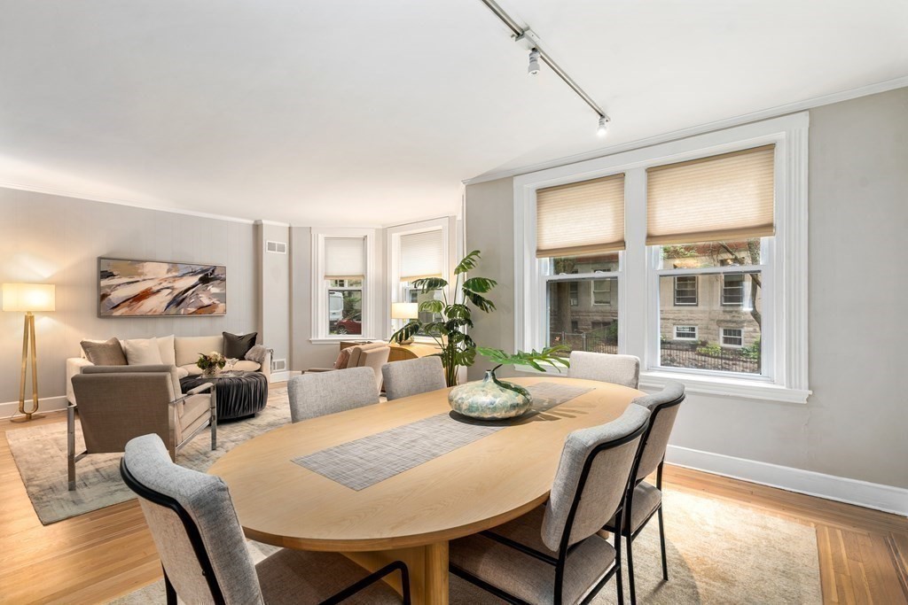 14 Warwick Road, Unit 1 Brookline, MA 02445 - Photo 5 of 29 a dining room with furniture and window
