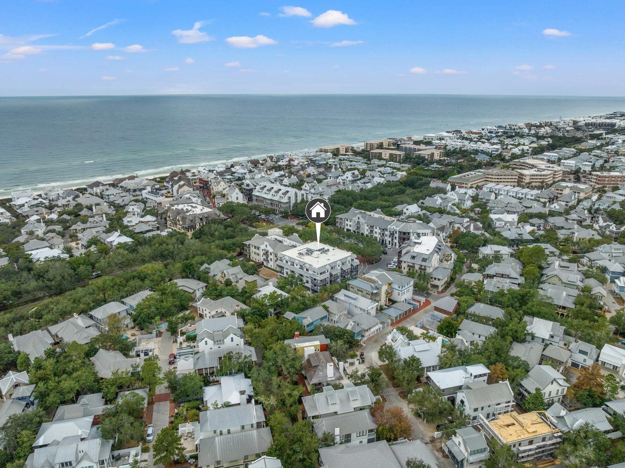 46 North Barrett Square, Unit 401 Inlet Beach, FL 32461 - Photo 26 of 34 an aerial view of a houses with a yard