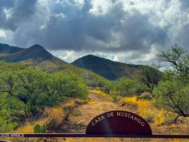 a view of an outdoor space and mountain view
