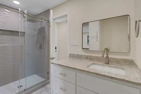 a view of empty room with windows