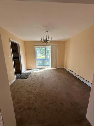 a view of a livingroom with a window