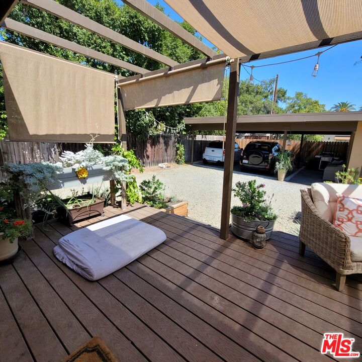 110 Canada Street Ojai, CA 93023 - Photo 24 of 36 a view of a backyard with sitting area