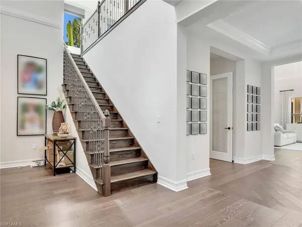 a view of an entryway with stairs