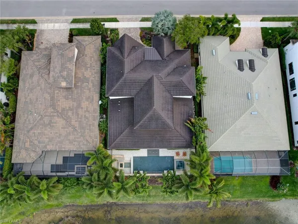an aerial view of a house