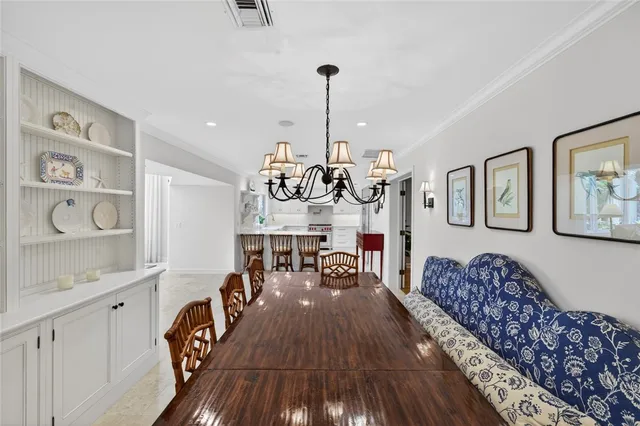 a view of a living room and dining room