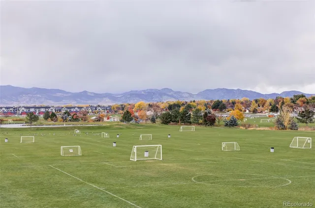 a view of an outdoor space and a mountain view