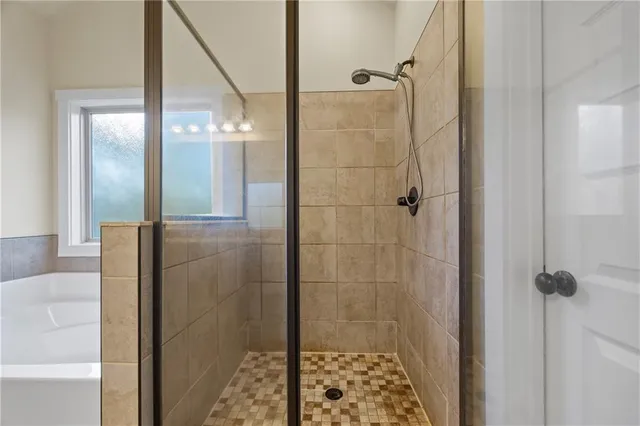 a bathroom with a shower