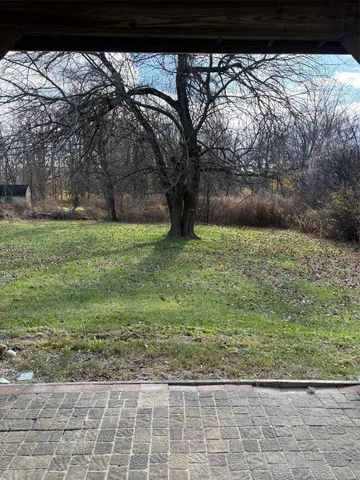 a backyard of a house with lots of green space