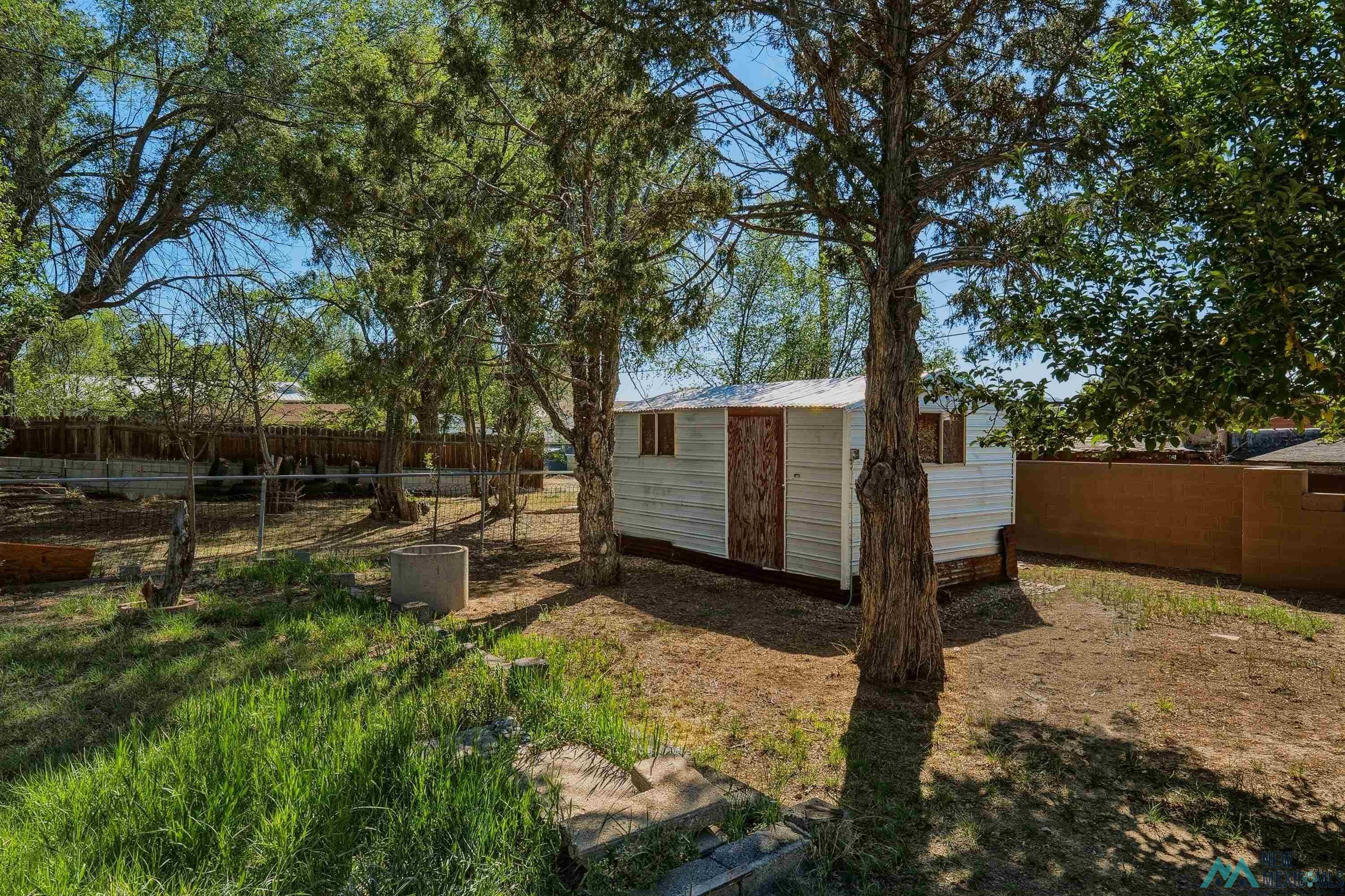 544 South 13th Avenue Raton, NM 87740 - Photo 32 of 37 Outdoor utility shed with white siding and a brown door