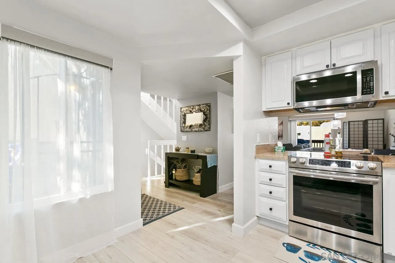 6381 Rancho Mission Road, Unit 6 San Diego, CA 92108 - Photo 11 of 30 a kitchen with a stove and a microwave