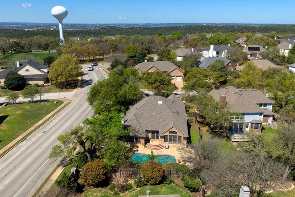 an aerial view of multiple house