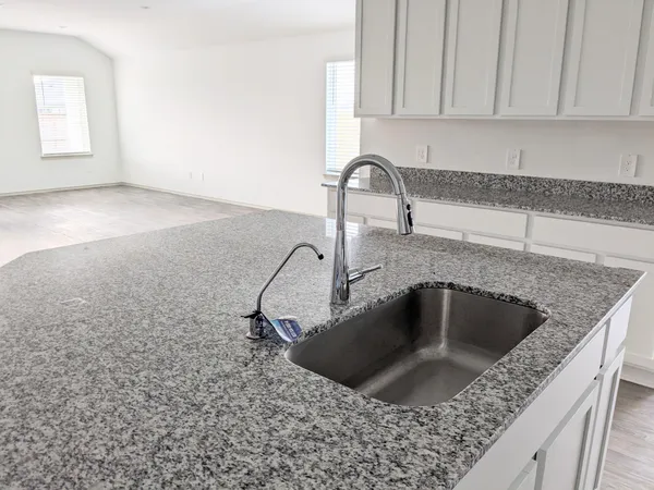 a kitchen with a sink cabinets and utility