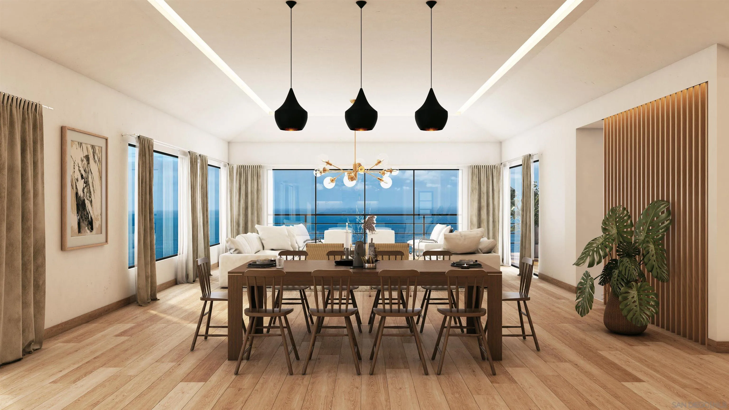 856 La Jolla Rancho Road La Jolla, CA 92037 - Photo 5 of 18 a view of a dining room with furniture window and wooden floor